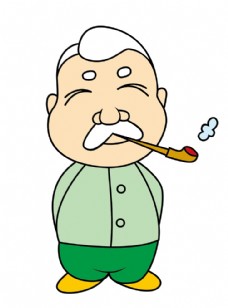 叼烟斗的老人卡通图片图片