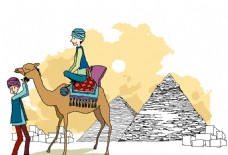 在埃及旅游的男生