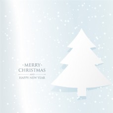 白色圣诞树贺卡矢量素材