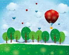 童趣绿地树林氢气球装饰