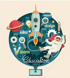 创意教育元素信息图矢量素材