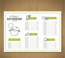 咖啡绿色餐厅菜单矢量素材