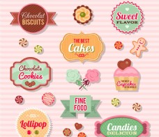 创意甜品标签矢量图
