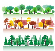 树木卡通树林设计矢量素材