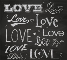 爱LOVE的艺术字矢量素材