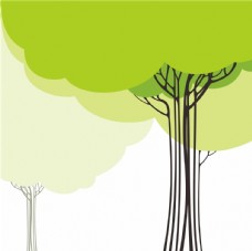 大自然卡通绿树