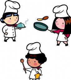 卡通厨师西餐
