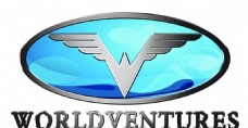 环球旅行标志logo蓝色背景标