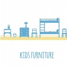 家具广告蓝色的儿童家具