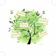 树木卡通许愿树矢量图片