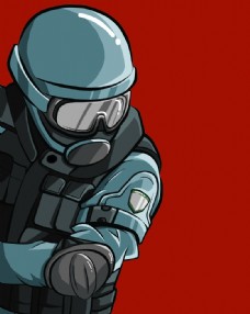 漫画风cf武装枪手预备姿势