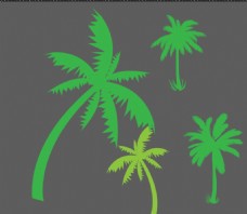 椰子树剪影