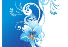 背景墙蓝色花背景