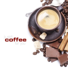 咖啡杯咖啡肉桂咖啡豆图片