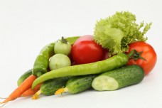 绿色蔬菜黄瓜番茄胡萝卜生菜图片