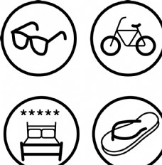 床 眼镜 自行车图标