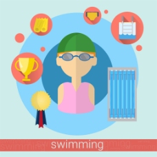 跑车游泳运动员图标图片