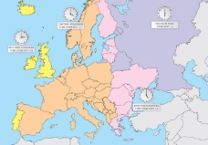 山水欧洲地图矢量时区