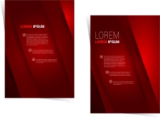 手册模板设计与深红色背景自由向量