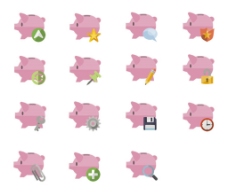 小猪猪存钱罐图标素材
