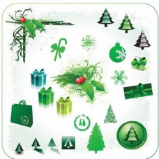 向量漂亮的绿色圣诞海报设计元素自由向量