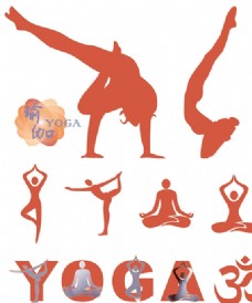 瑜伽健身健身瑜伽抽象图标