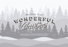 雪山免费的圣诞背景插图与排版