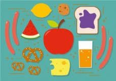 健康饮食小吃插画矢量图