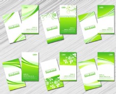 清爽浅绿色名片卡片设计PSD素材