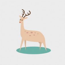 可爱的动物卡通矢量的鹿图标