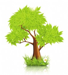 春季主题绿色树木素材矢量图