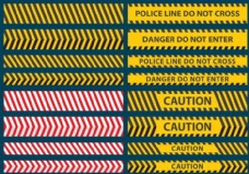 黄色背景警察线路磁带向量
