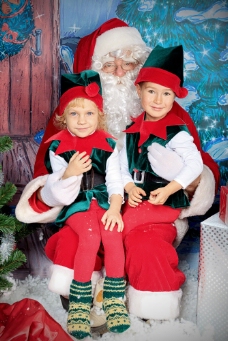 儿童圣诞圣诞老人与可爱儿童图片