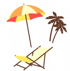 度假遮阳伞椰子树