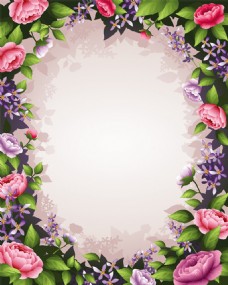 精美花卉装饰边框背景图