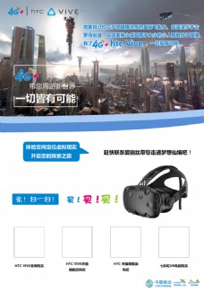 4G移动HTC虚拟现实眼镜宣传海报