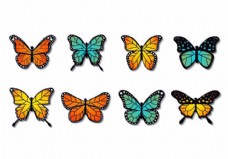 装饰品免费的彩色蝴蝶矢量