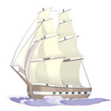 景观水景帆船的插图背景观矢量