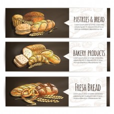 小麦面包横幅设计图片