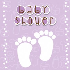 婴儿脚印淋浴卡请帖图片