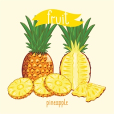卡通菠萝菠萝水果字符设计图片