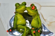 情人节快乐两只互相亲吻的青蛙