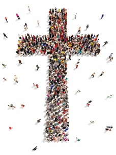 欧美人群十字架摄影图片