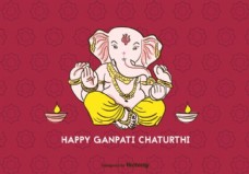 快乐的Ganpati Chaturthi Vector