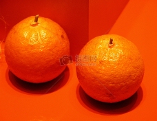 两颗橙子特写