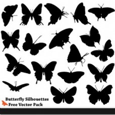 自由的蝴蝶剪影矢量包图案