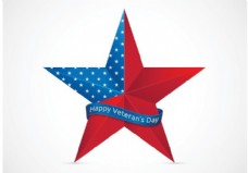 装饰品免费快乐退伍军人日与美国明星矢量