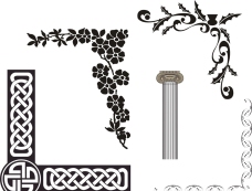 罗马古典花纹古典边框黑色花纹罗马柱