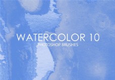水彩效果包含15个高质量的水彩纹理效果的Photoshop画笔笔刷