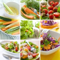 盘子里的蔬菜沙拉图片